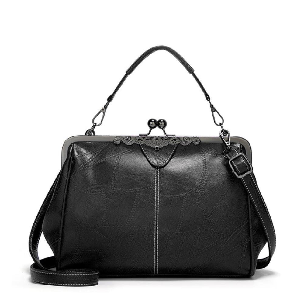 Lavinque Bags Noir Sac Structuré Rétro | Rouge Bordeaux | Élégant et Intemporel