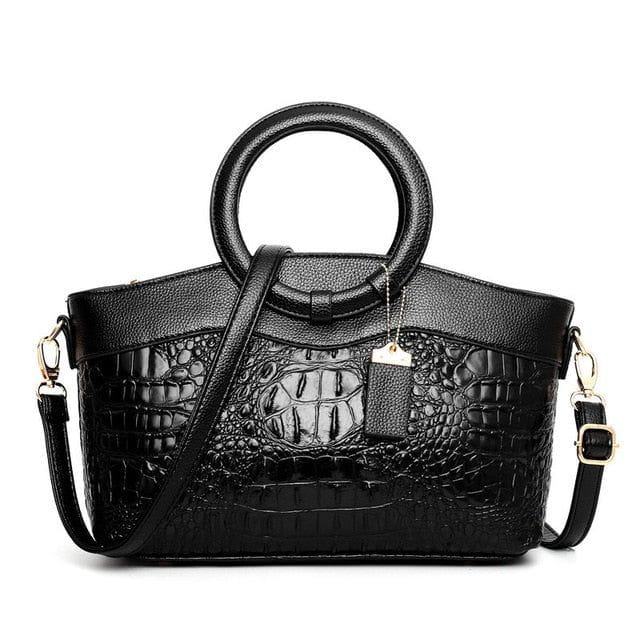 Lavinque Bags Noir / Taille Unique Sac à Main Élégant | Cuir Style Croco | Chic & Sophistiqué