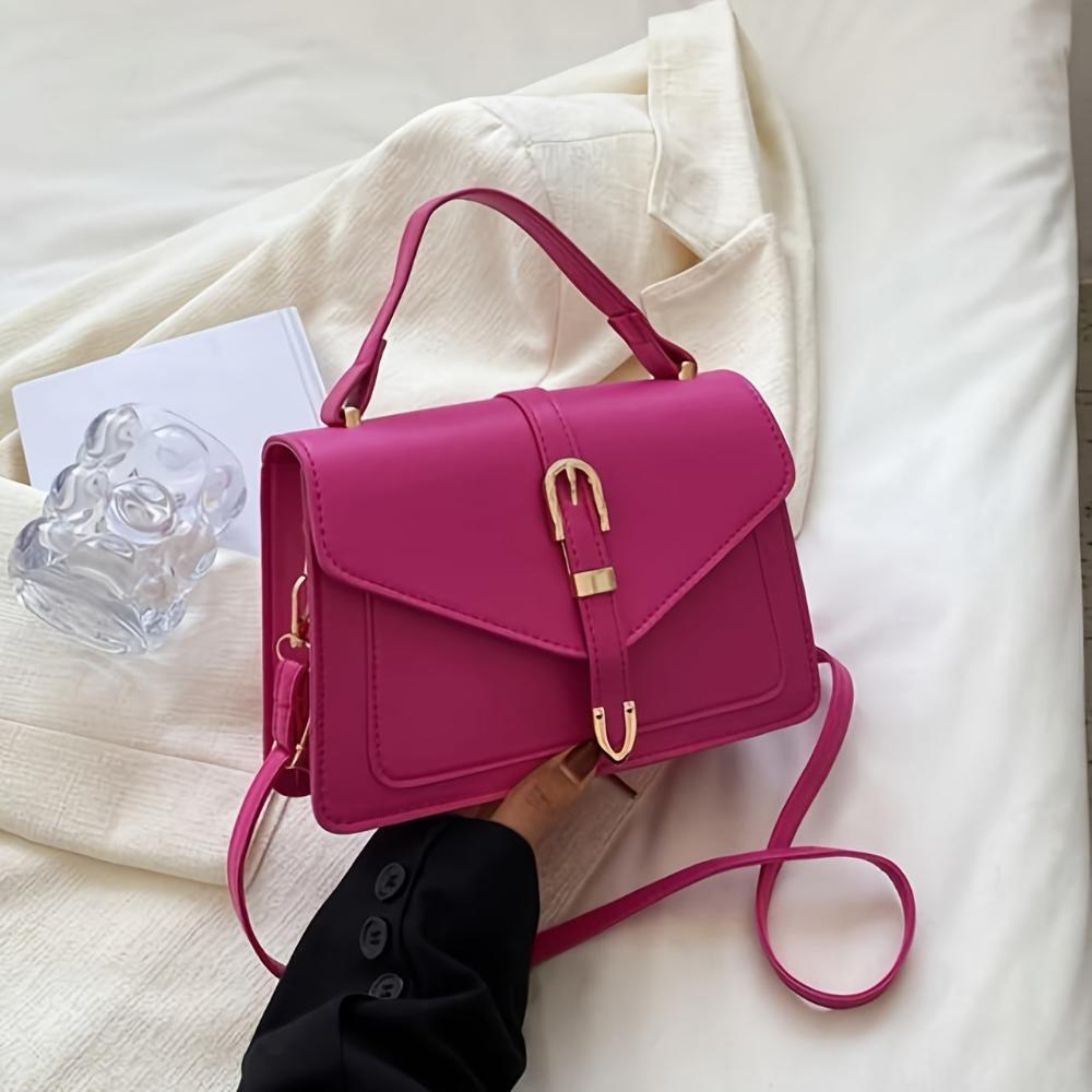 Lavinque Bags Rouge Rose Sac Bandoulière Élégant à Boucle Dorée | Noir Classique | Sophistication et Polyvalence