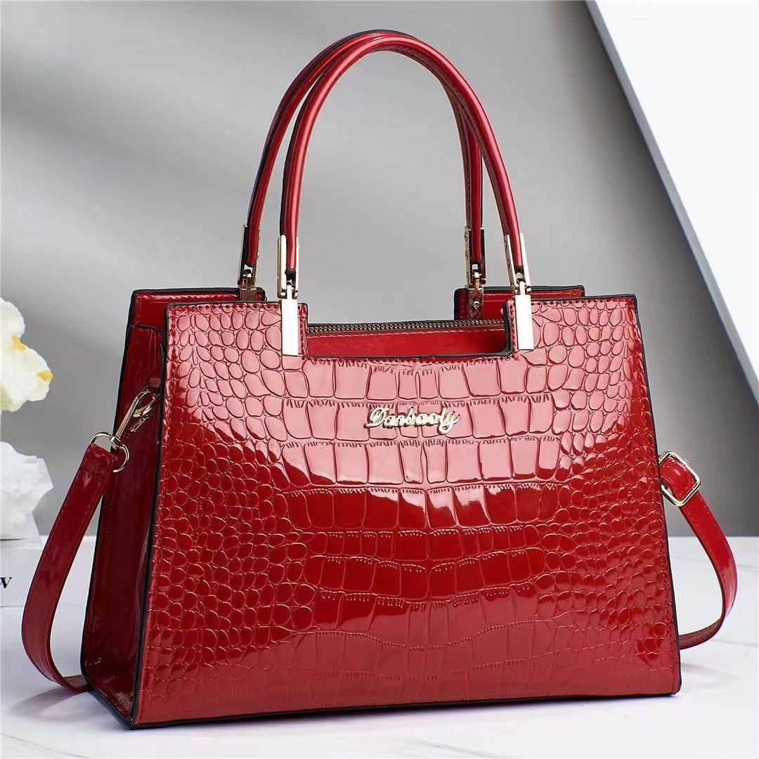 Lavinque Bags Rouge Sac à Main Élégant | Effet Croco | Chic et Intemporel
