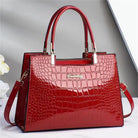 Lavinque Bags Rouge Sac à Main Élégant | Effet Croco | Chic et Intemporel