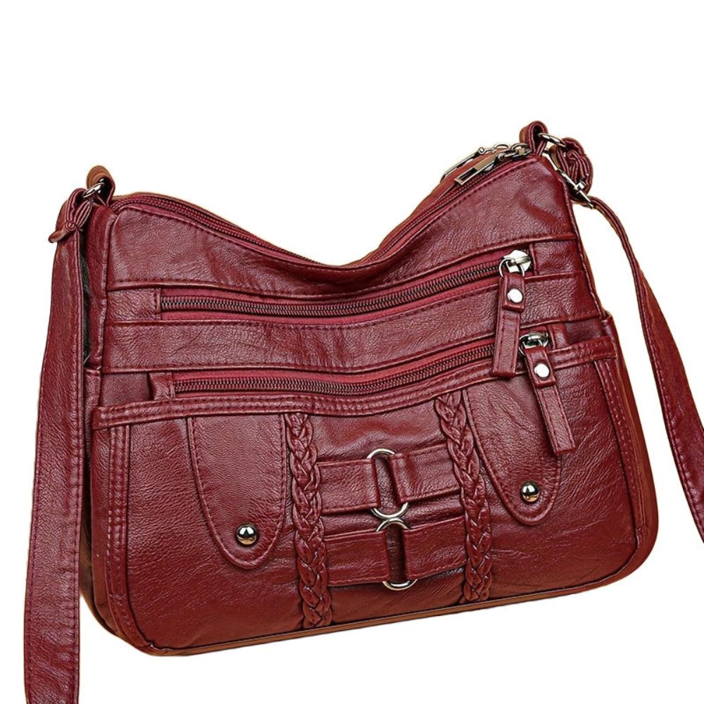 Lavinque Bags Rouge Sac Bandoulière Noir | Multi-Poches | Pratique et Urbain