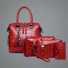Lavinque Bags Rouge / Taille Unique Ensemble Sacs | Similicuir Croco | Élégance et Polyvalence