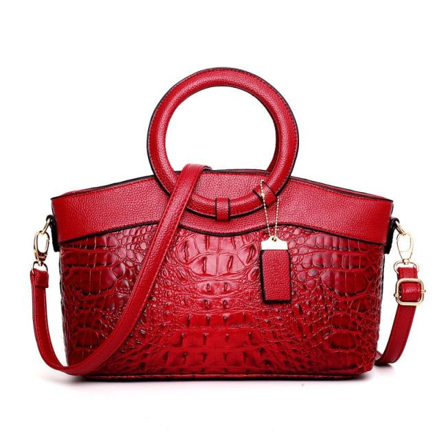Lavinque Bags Rouge / Taille Unique Sac à Main Élégant | Cuir Style Croco | Chic & Sophistiqué