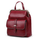 Lavinque Bags Sac à Dos Élégant à Fermoir Métallique | Rouge Bordeaux | Charme Rétro & Fonctionnalité