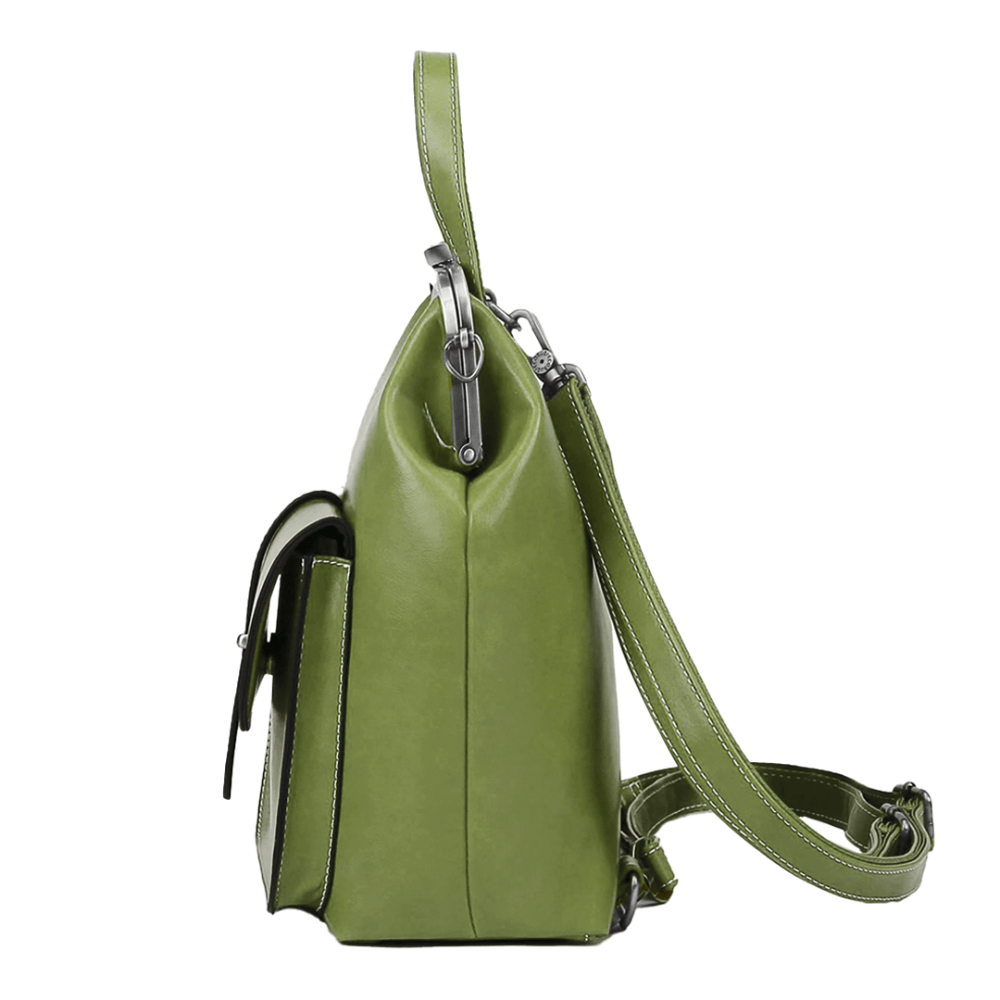 Lavinque Bags Sac à Dos Élégant à Fermoir Métallique | Rouge Bordeaux | Charme Rétro & Fonctionnalité