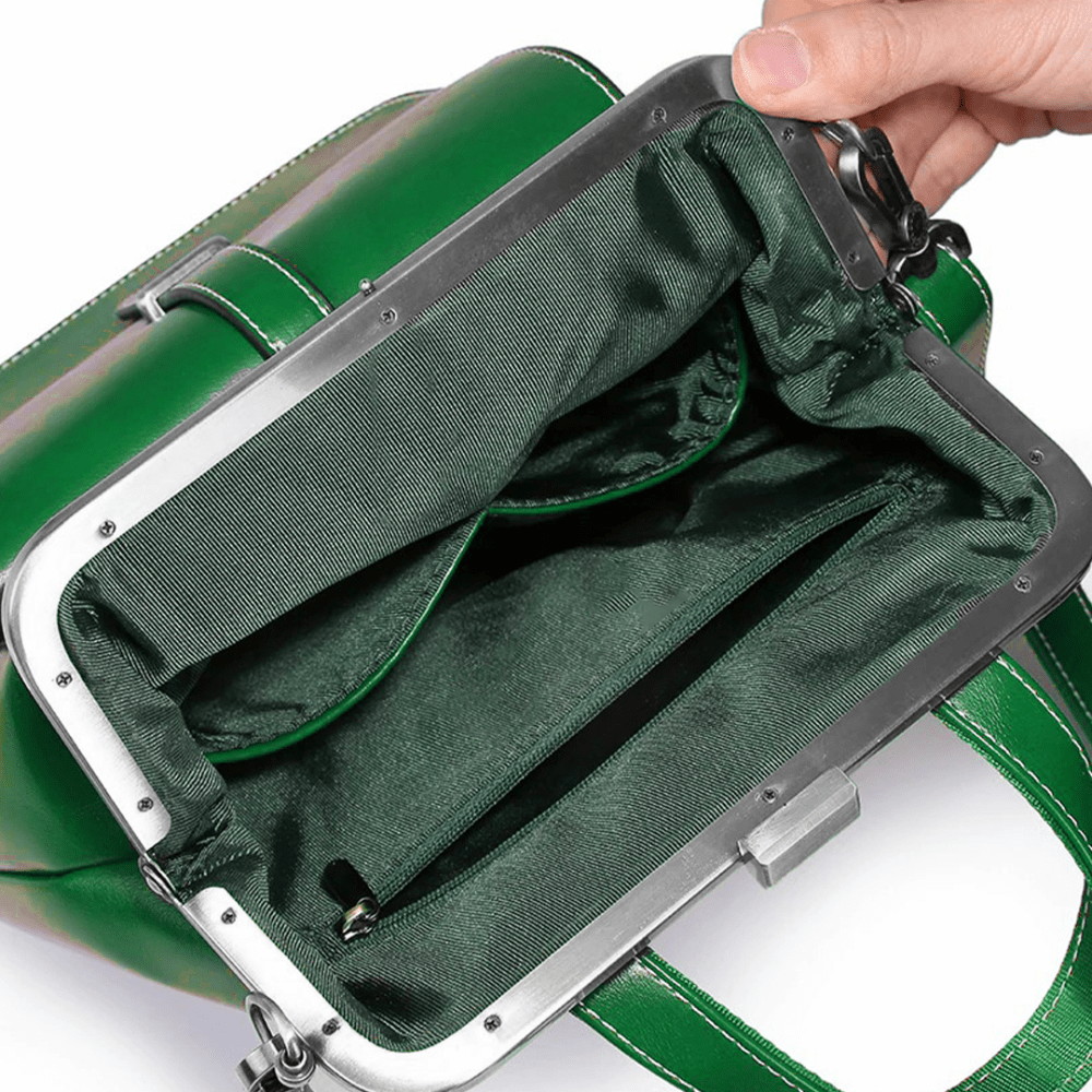 Lavinque Bags Sac à Dos Élégant à Fermoir Métallique | Rouge Bordeaux | Charme Rétro & Fonctionnalité