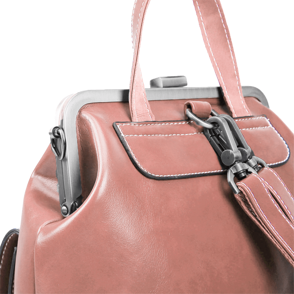 Lavinque Bags Sac à Dos Élégant à Fermoir Métallique | Rouge Bordeaux | Charme Rétro & Fonctionnalité