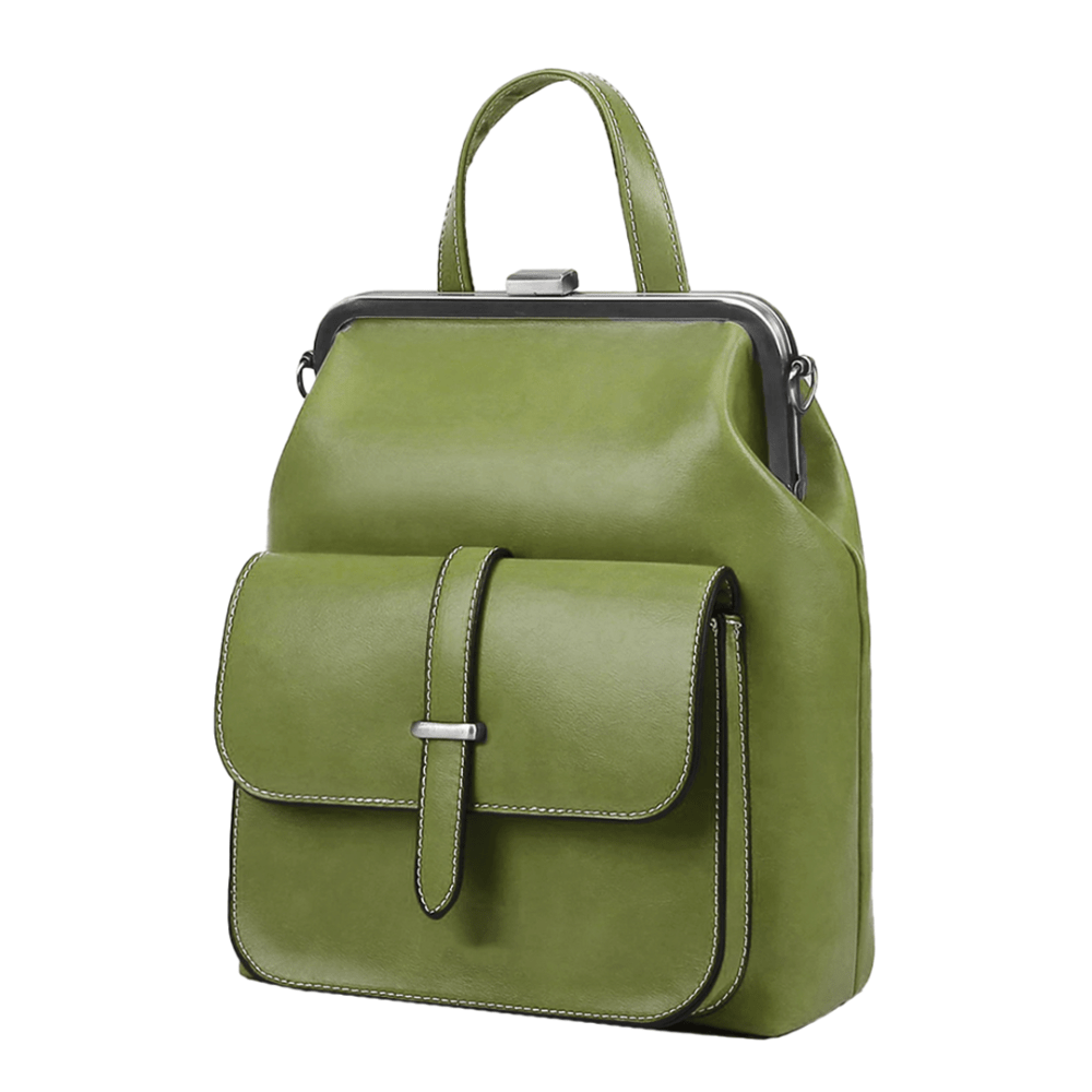 Lavinque Bags Sac à Dos Élégant à Fermoir Métallique | Rouge Bordeaux | Charme Rétro & Fonctionnalité