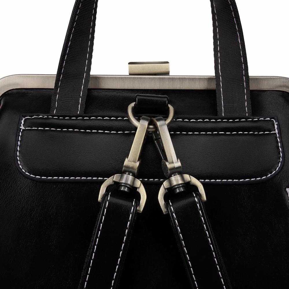 Lavinque Bags Sac à Dos Élégant à Fermoir Métallique | Rouge Bordeaux | Charme Rétro & Fonctionnalité