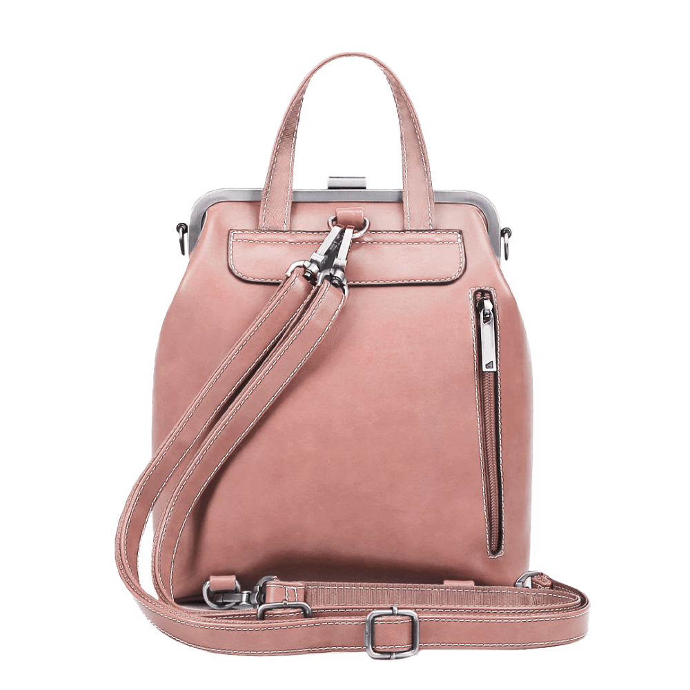 Lavinque Bags Sac à Dos Élégant à Fermoir Métallique | Rouge Bordeaux | Charme Rétro & Fonctionnalité