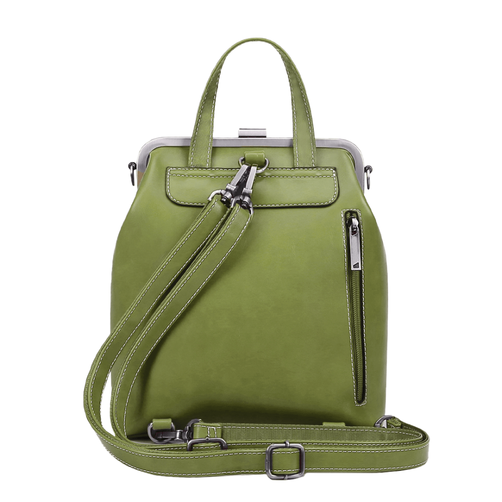 Lavinque Bags Sac à Dos Élégant à Fermoir Métallique | Rouge Bordeaux | Charme Rétro & Fonctionnalité