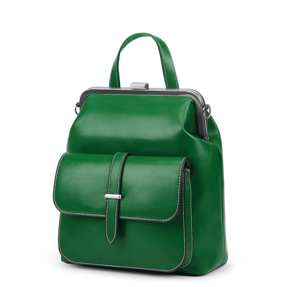 Lavinque Bags Sac à Dos Élégant à Fermoir Métallique | Rouge Bordeaux | Charme Rétro & Fonctionnalité