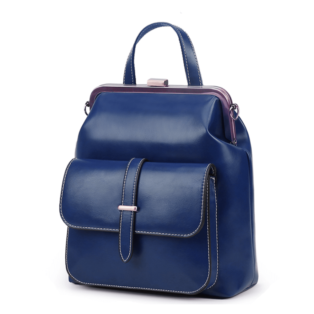 Lavinque Bags Sac à Dos Élégant à Fermoir Métallique | Rouge Bordeaux | Charme Rétro & Fonctionnalité