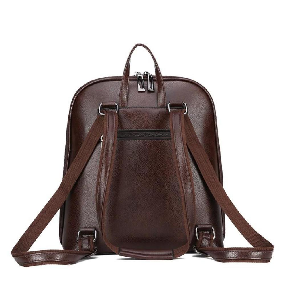 Lavinque Bags Sac à Dos Élégant Similicuir | Marron Foncé | Minimaliste & Professionnel