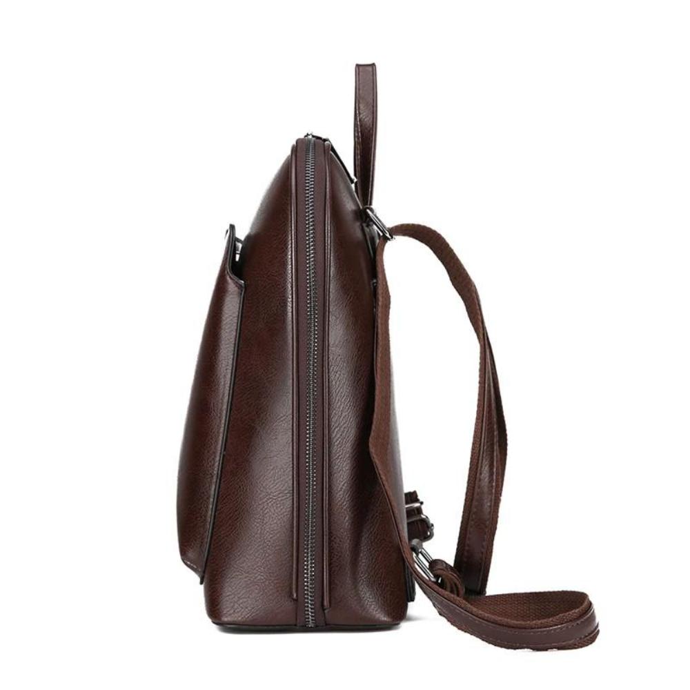 Lavinque Bags Sac à Dos Élégant Similicuir | Marron Foncé | Minimaliste & Professionnel