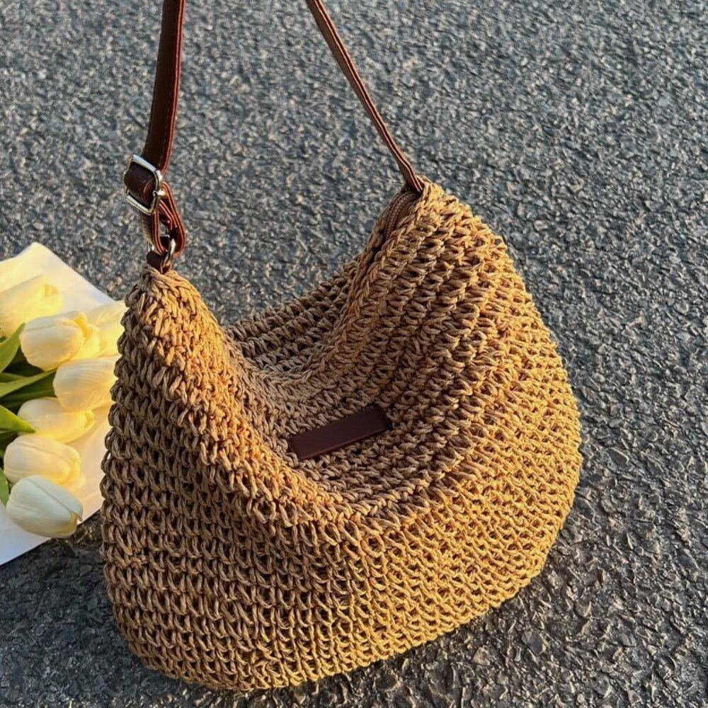 Lavinque Bags Sac à Épaule en Rotin Tressé | Élégance Bohème | Léger & Polyvalent
