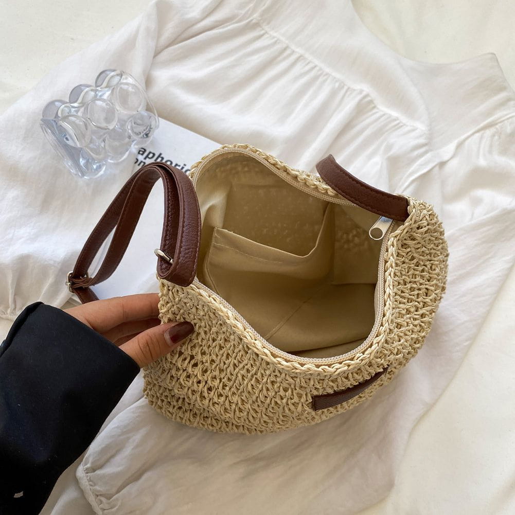 Lavinque Bags Sac à Épaule en Rotin Tressé | Élégance Bohème | Léger & Polyvalent