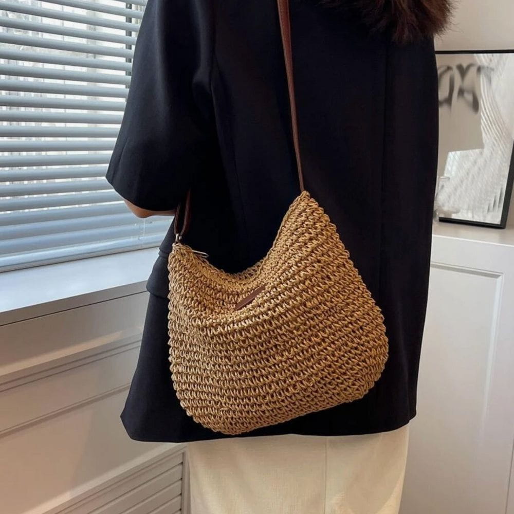 Lavinque Bags Sac à Épaule en Rotin Tressé | Élégance Bohème | Léger & Polyvalent