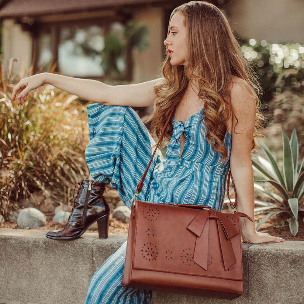 Lavinque Bags Sac à Main Décor Nœud | Marron Chocolat | Féminin, Chic et Original