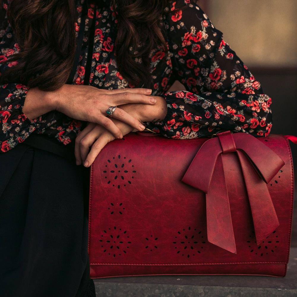 Lavinque Bags Sac à Main Décor Nœud | Marron Chocolat | Féminin, Chic et Original