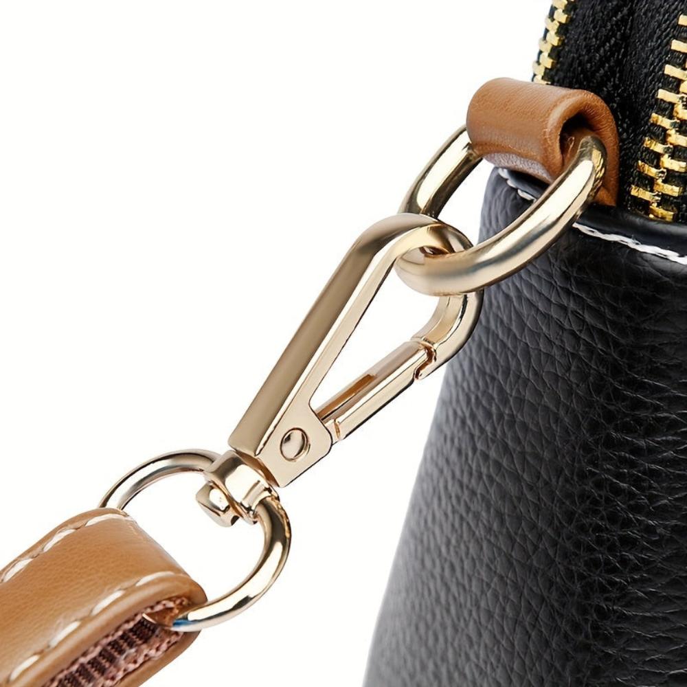 Lavinque Bags Sac Bandoulière Bicolore | Noir & Camel | Élégant et Fonctionnel