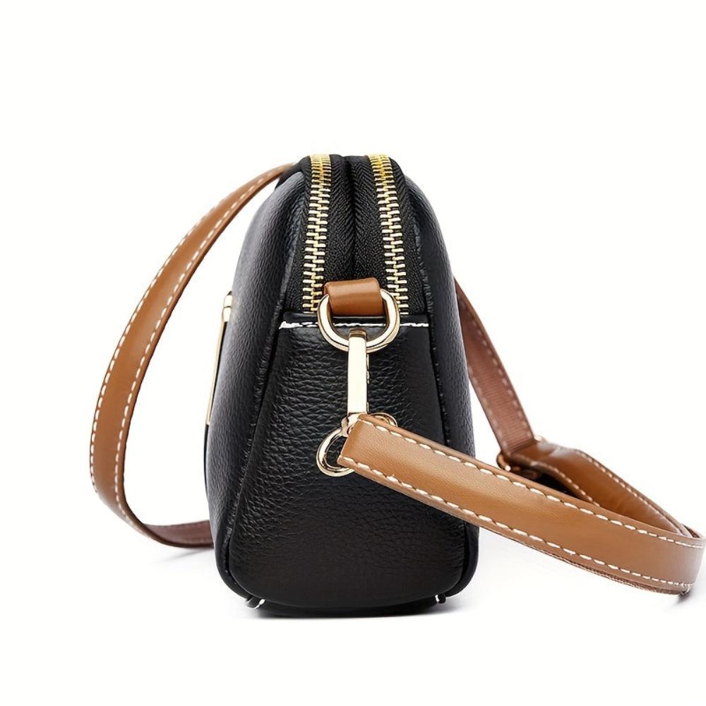 Lavinque Bags Sac Bandoulière Bicolore | Noir & Camel | Élégant et Fonctionnel