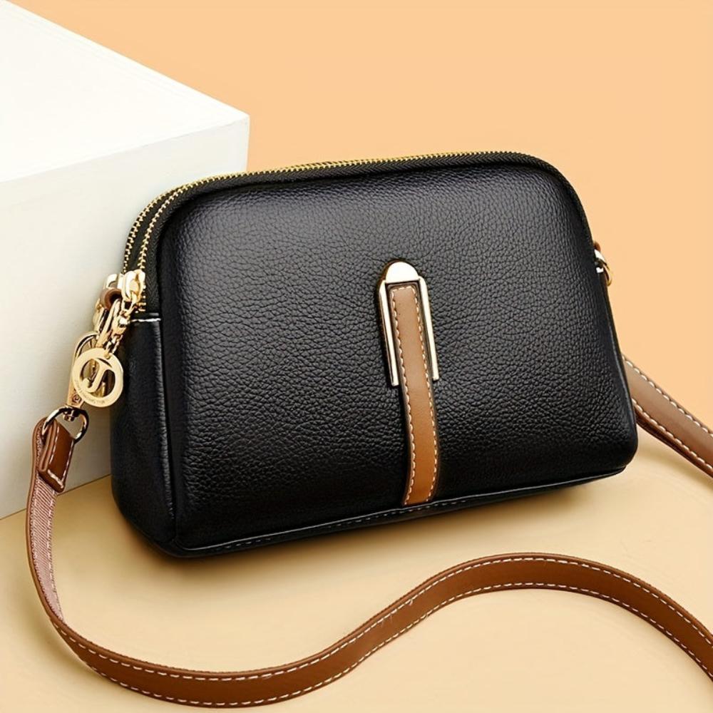 Lavinque Bags Sac Bandoulière Bicolore | Noir & Camel | Élégant et Fonctionnel