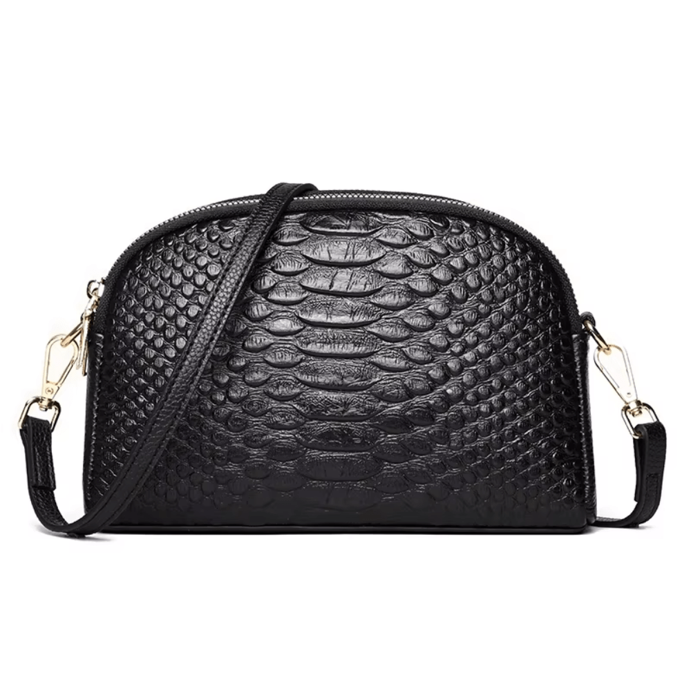 Lavinque Bags Sac Bandoulière | Effet Croco Noir | Élégant & Texturé