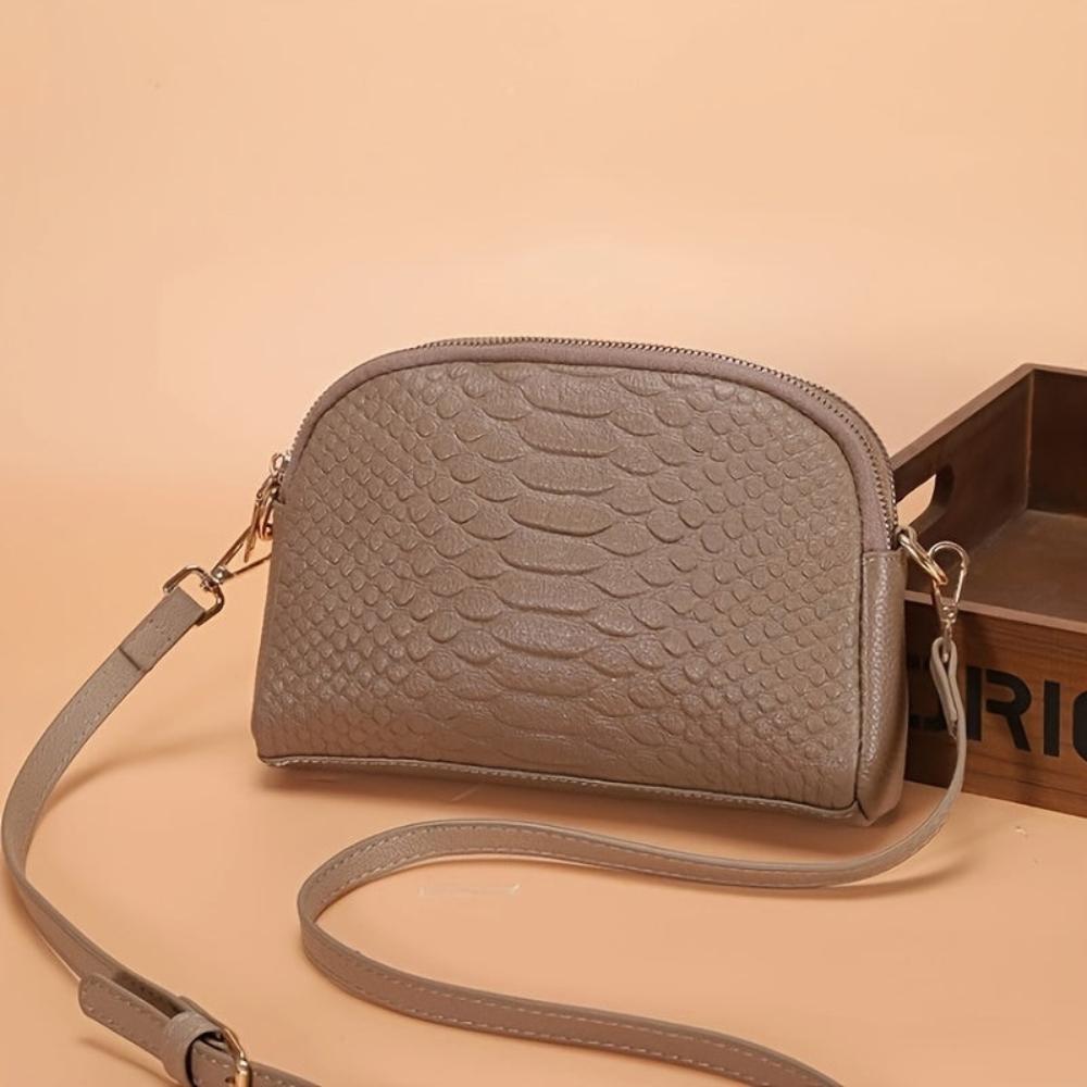 Lavinque Bags Sac Bandoulière | Effet Croco Noir | Élégant & Texturé