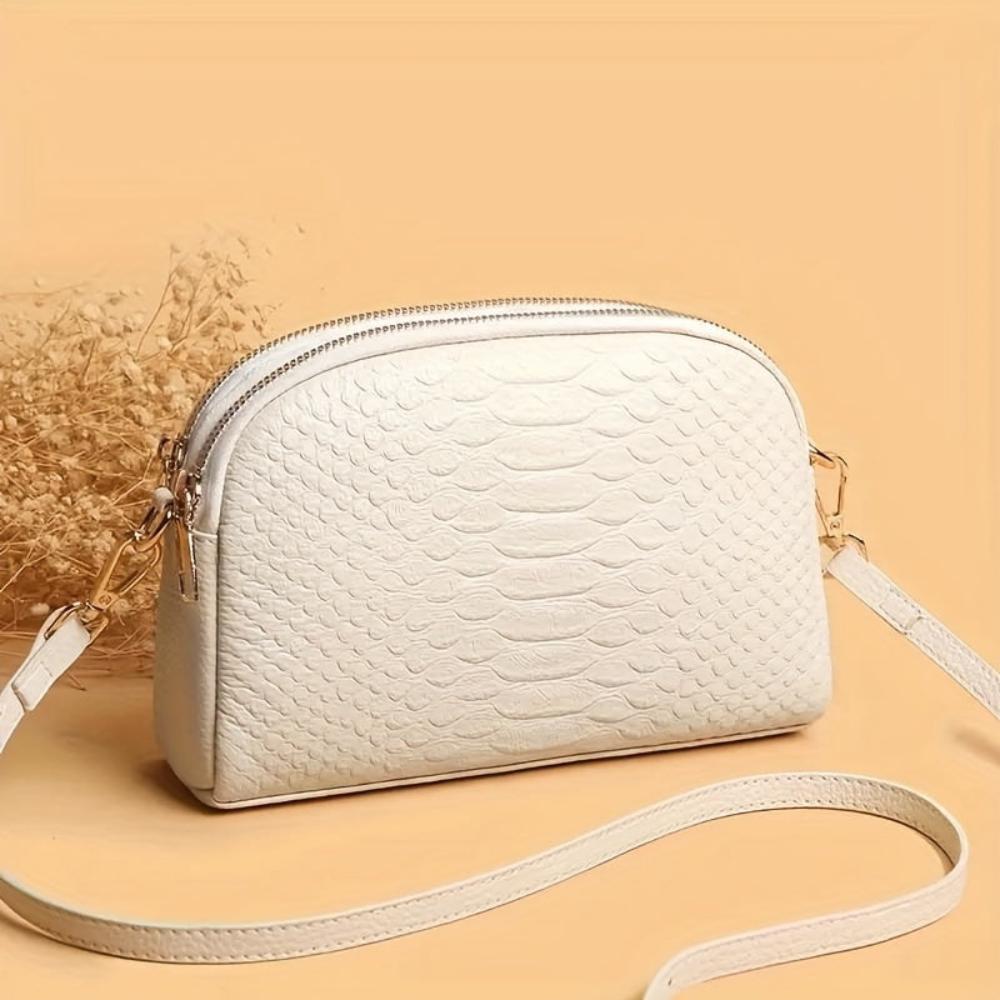Lavinque Bags Sac Bandoulière | Effet Croco Noir | Élégant & Texturé