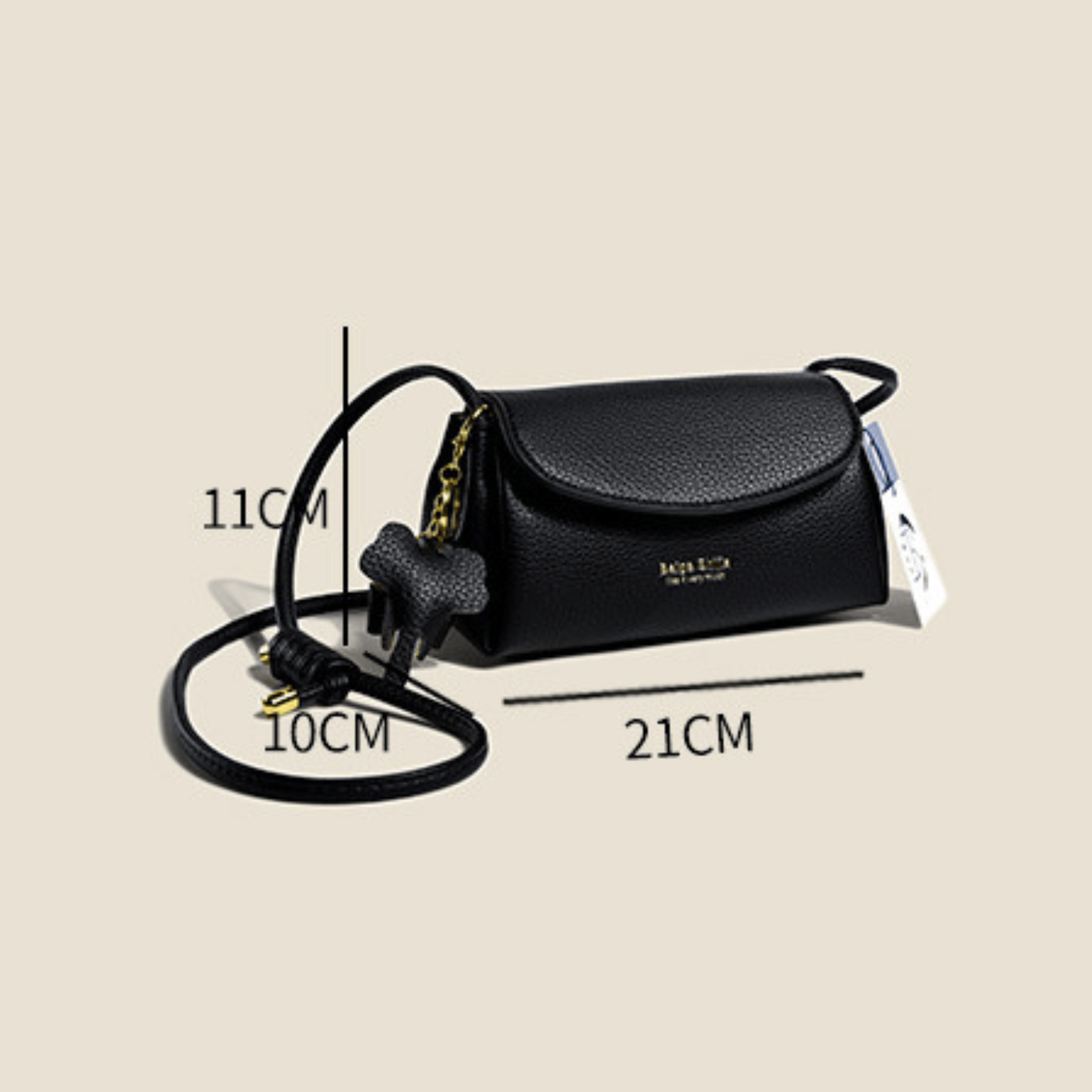 Lavinque Bags Sac bandoulière en cuir | Noir | Élégant et minimaliste
