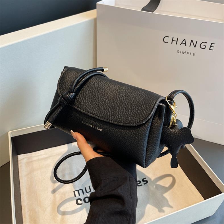 Lavinque Bags Sac bandoulière en cuir | Noir | Élégant et minimaliste