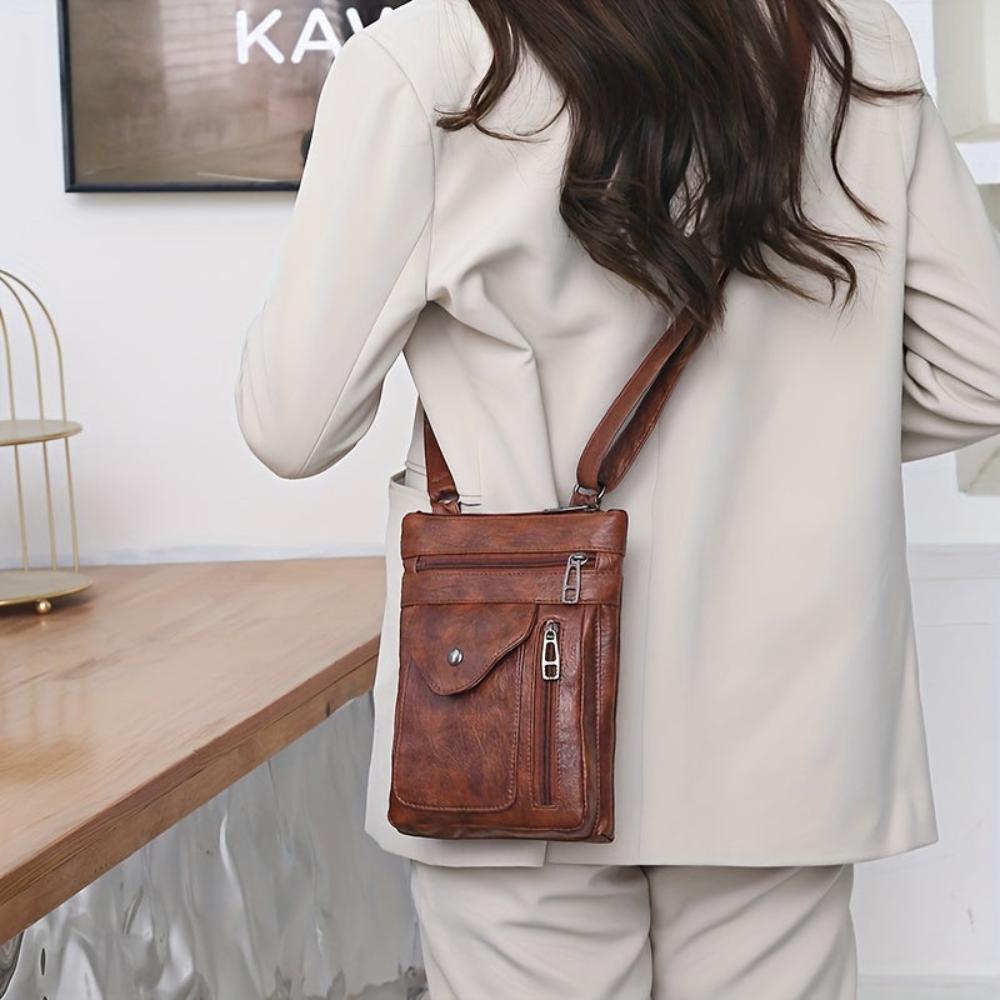 Lavinque Bags Sac Bandoulière Vertical | Marron | Compact & Fonctionnel