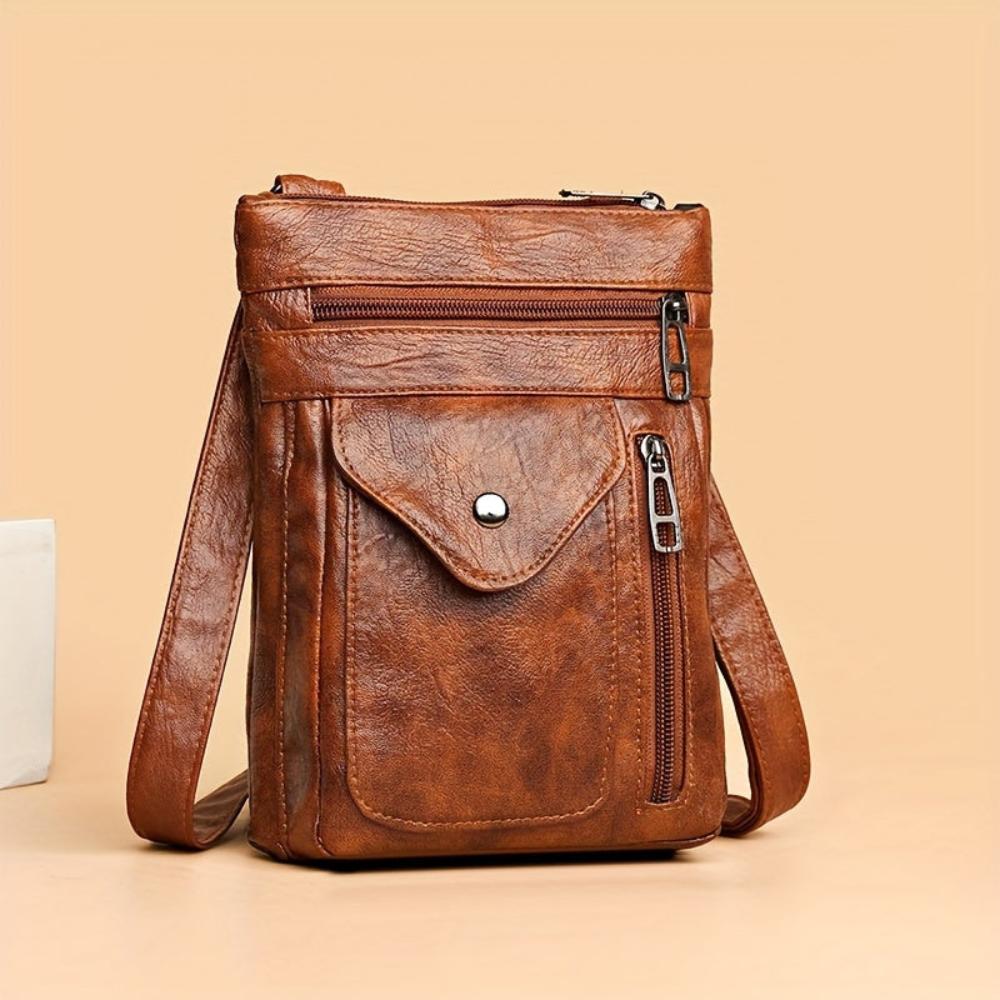 Lavinque Bags Sac Bandoulière Vertical | Marron | Compact & Fonctionnel