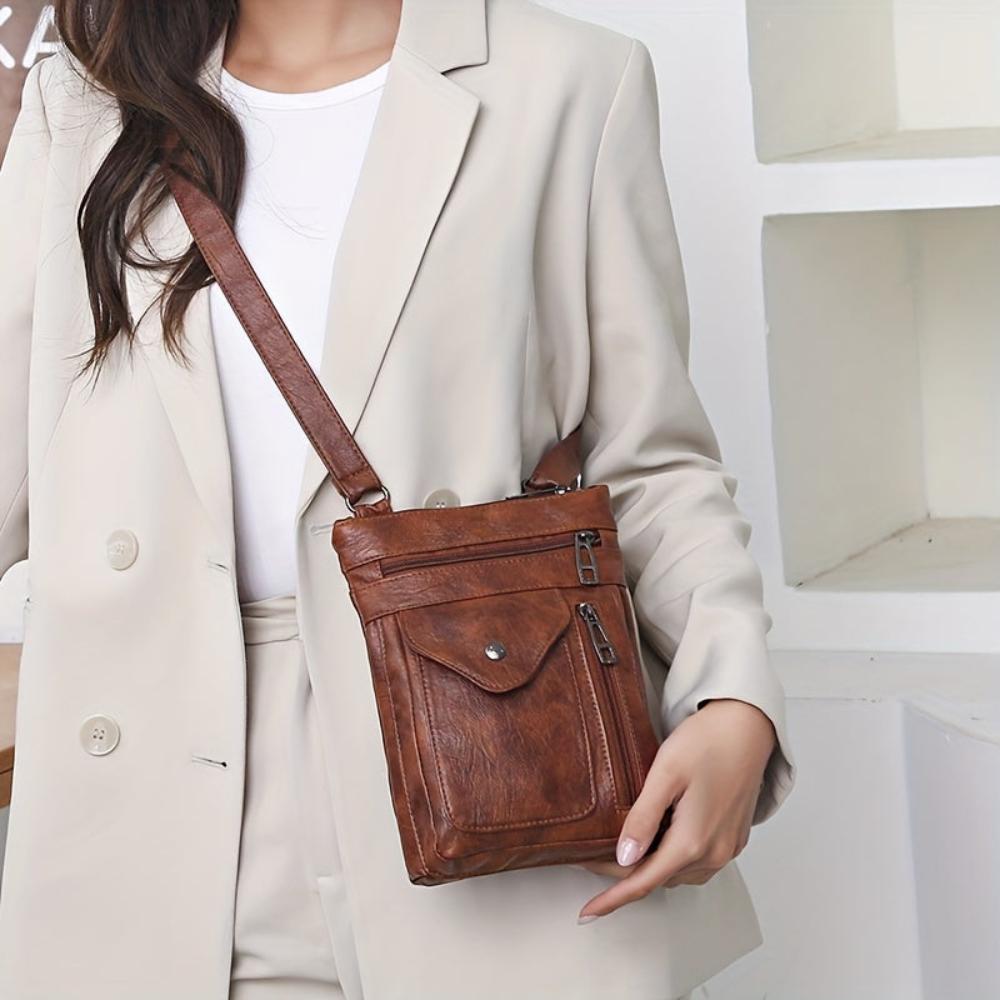Lavinque Bags Sac Bandoulière Vertical | Marron | Compact & Fonctionnel
