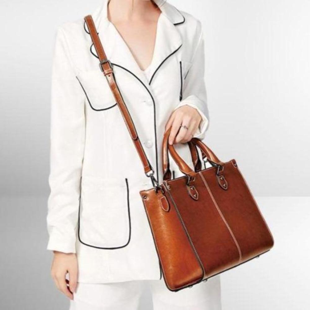 Lavinque Bags Sac Cabas Business Élégant | Marron Cognac | Structuré et Professionnel
