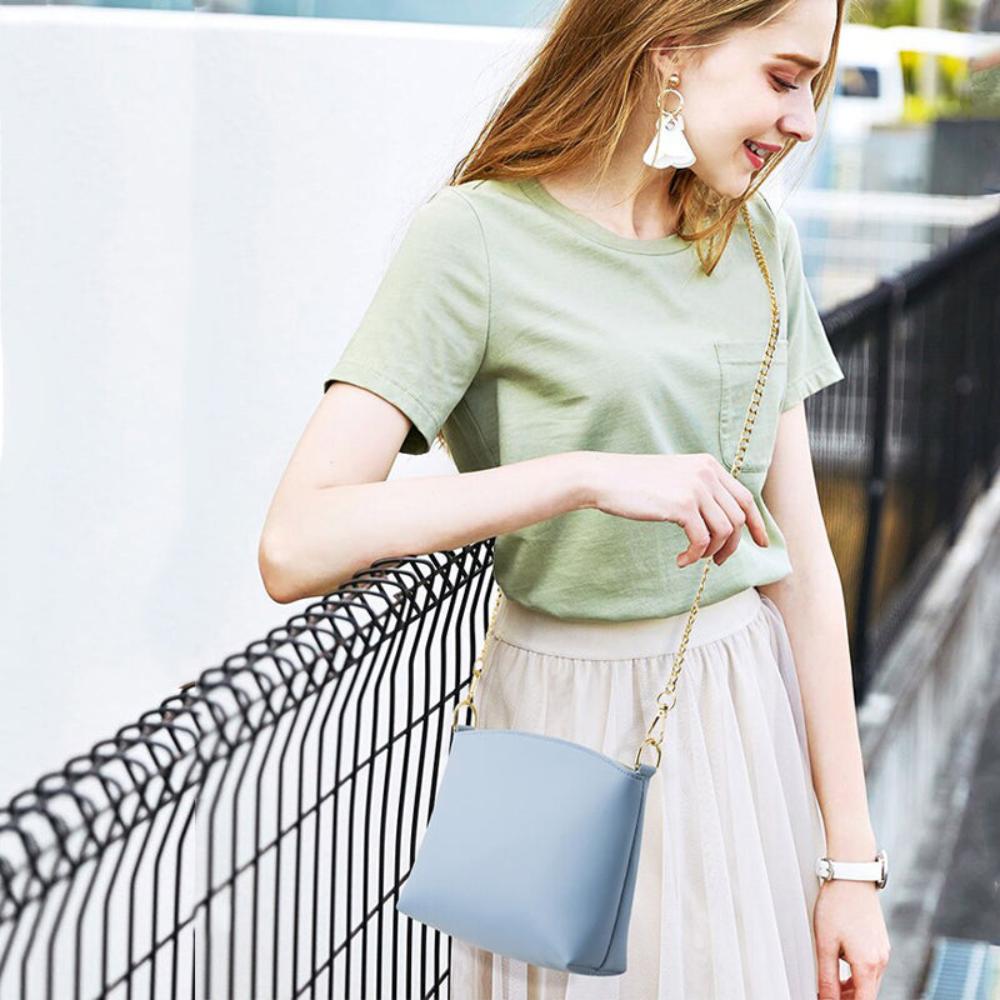 Lavinque Bags Set de Sacs 4 Pièces | Bleu Poudré & Blanc | Élégance Polyvalente
