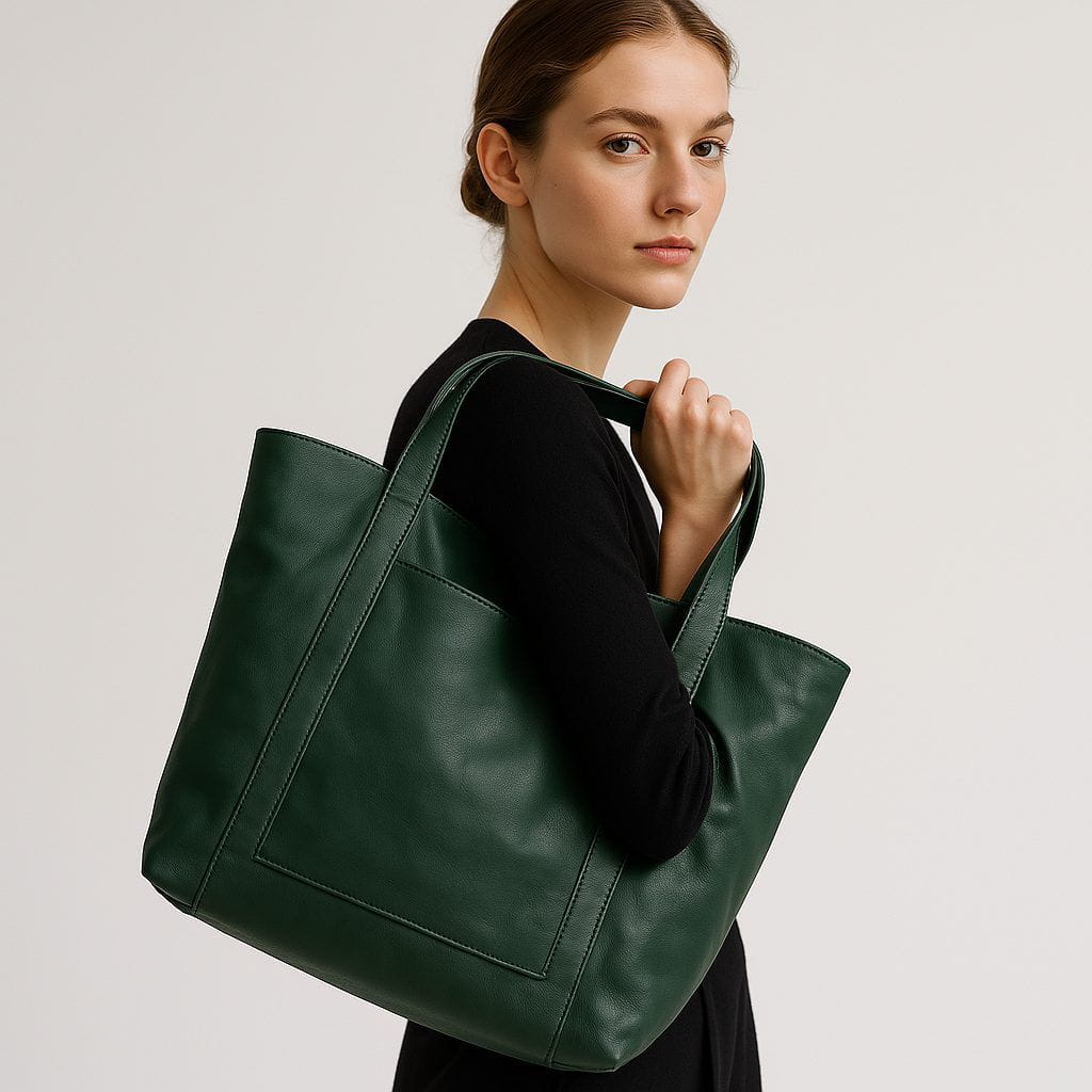 Lavinque Bags Vert / Taille Unique Sac Cabas en Cuir | Grand Format | Élégant et Pratique