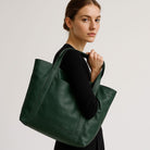 Lavinque Bags Vert / Taille Unique Sac Cabas en Cuir | Grand Format | Élégant et Pratique