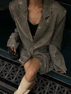 Lavinque Blazer Argent / S Blazer Pailleté Oversize | Chic | Élégant et Brillant
