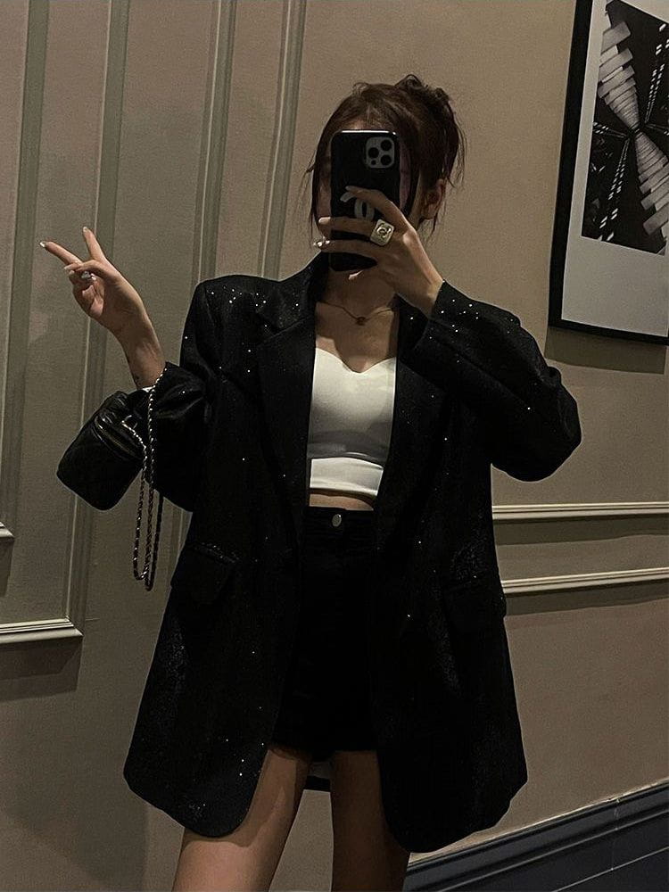 Lavinque Blazer Blazer Pailleté Oversize | Chic | Élégant et Brillant