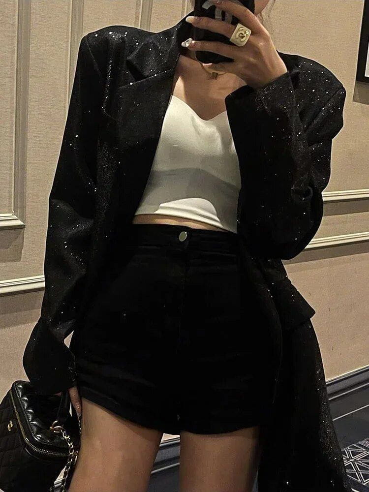 Lavinque Blazer Blazer Pailleté Oversize | Chic | Élégant et Brillant