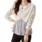 Lavinque blouse Blouse Deux-en-Un | Rayures Élégantes | Blanc Moderne