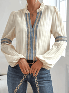 Lavinque Blouses Beige / S Blouse Bohème | Tissu Léger | Élégance Décontractée