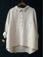 Lavinque Blouses Blanc / M Chemise Oversize en Lin | Élégance Décontractée | Confort &  Légèreté