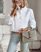 Lavinque Blouses Blanc / S Blouse à Volants | Élégante | Légère et Féminine