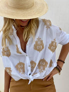 Lavinque Blouses Blanc / S Chemise Oversize Brodée | Élégance Bohème | Légèreté &  Raffinement