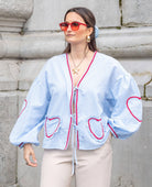 Lavinque Blouses Bleu / S Blouse Bohème à Carreaux | Romantique | Fluide et Féminine