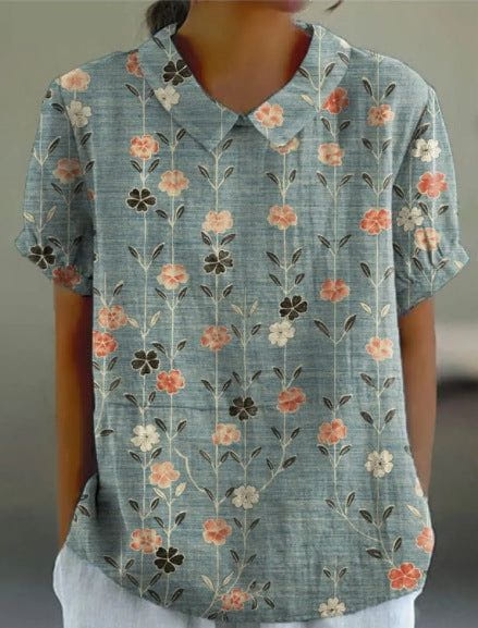 Lavinque Blouses Bleu / S Chemisier Fleuri | Multicolore | Léger et Estival